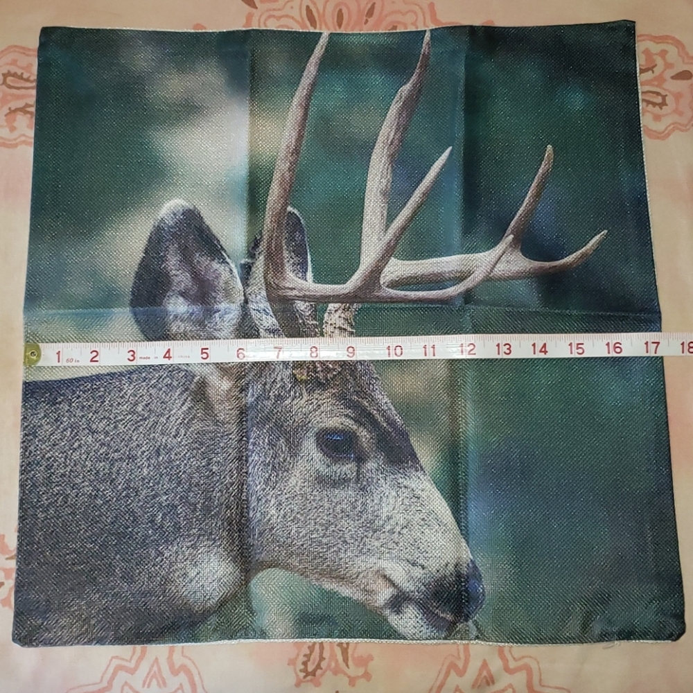 Deer Pillow Cover. Antlers Forest Hunting 🦌 Buck - Picture 8 of 10